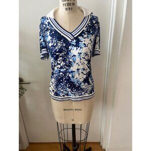 STIZZOLI Made in Italy Blue Splatter Pullover Size 44 (8)